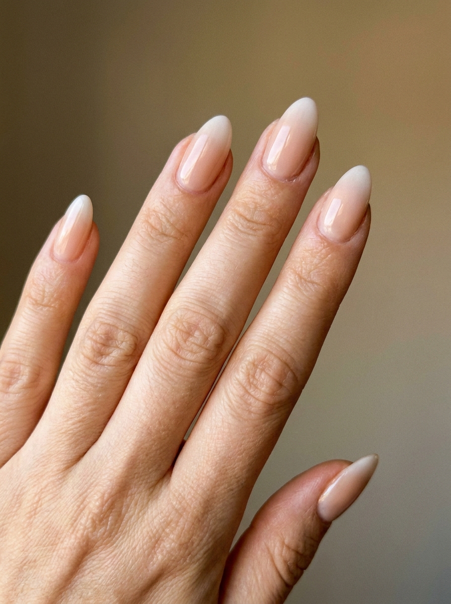 Nude French Fade Nails als Nägel Inspiration Sommer Schlicht Inspiration 2026